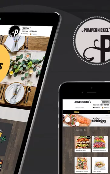 E-commerce website design for Pumpernickel's