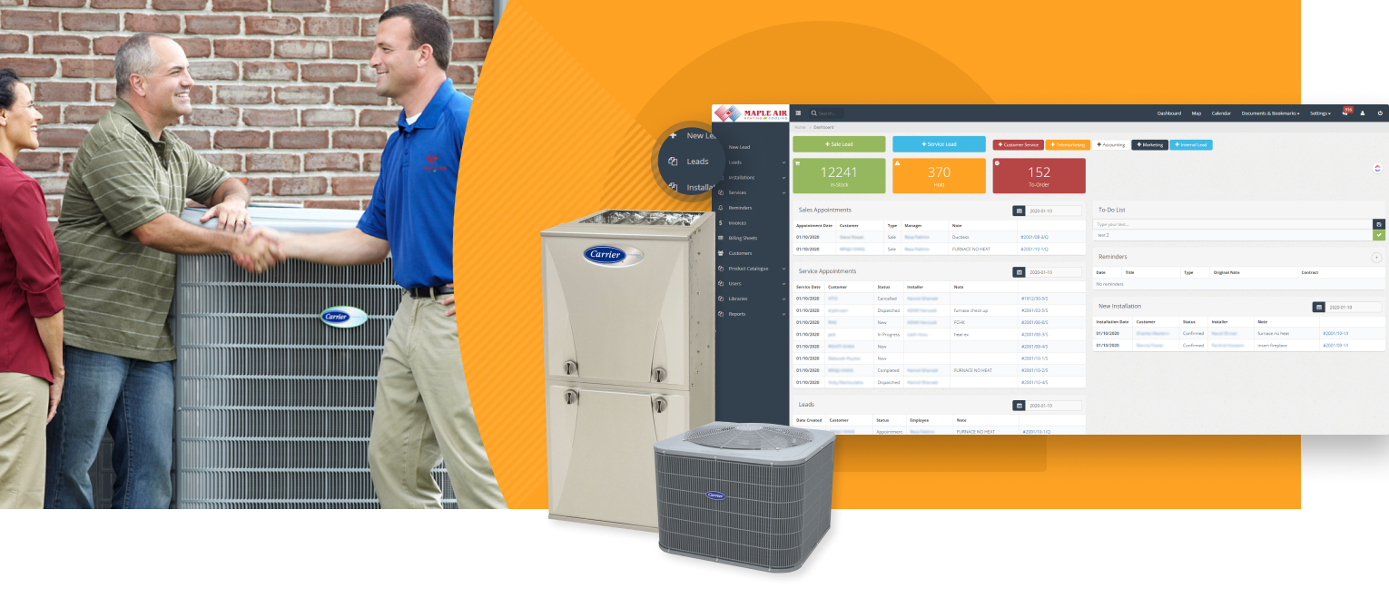 HVAC CRM Application for Maple Air Convergine Corp.